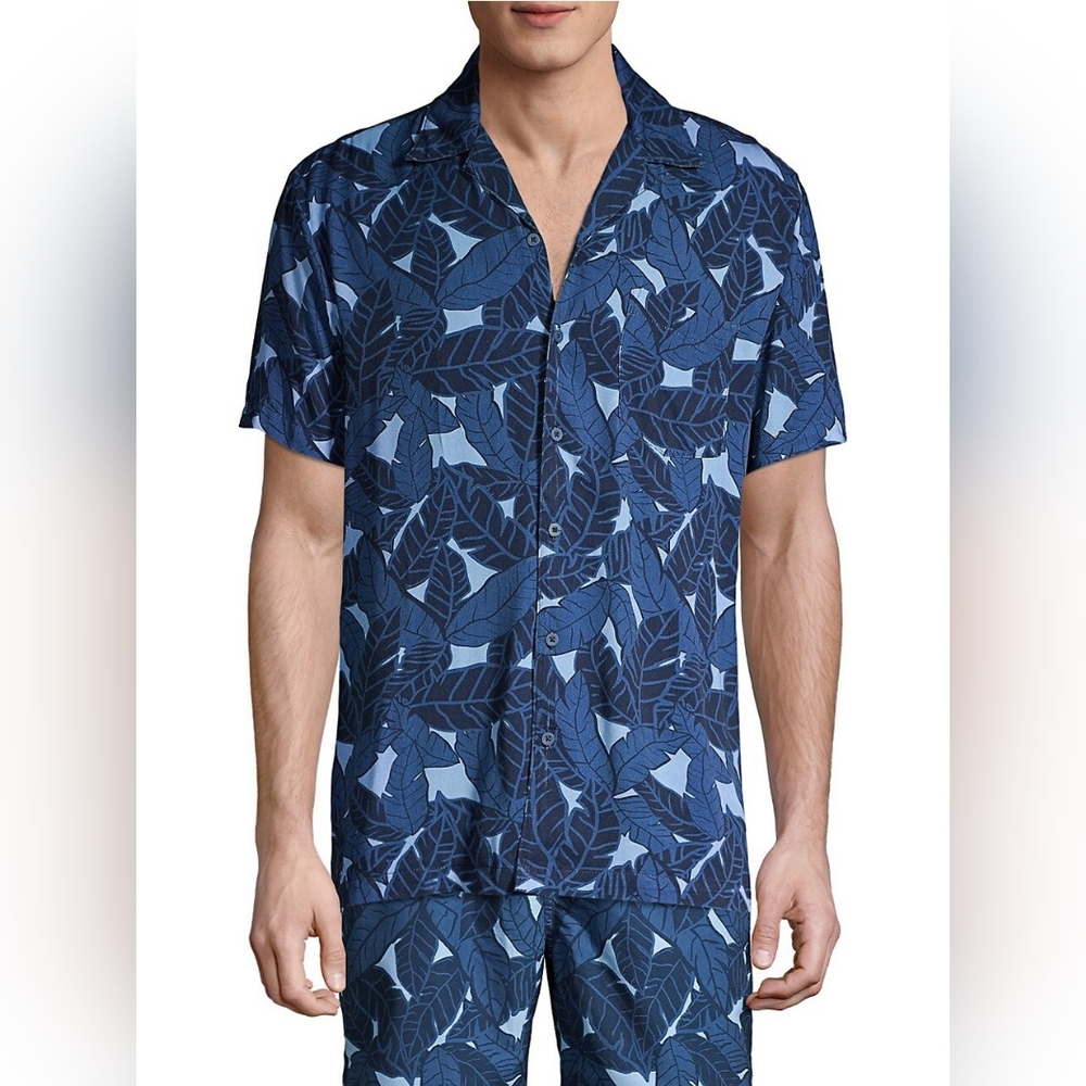 Onia Vacation print leaf shirt